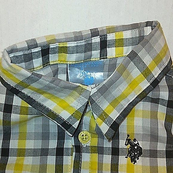 NWT☆U.S. POLO ASSN.☆ Striped Short Sleeve Button Down Collared Bubble Bodysuit☆ - Picture 10 of 10